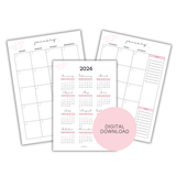 A5 Printable Undated Monthly Calendar