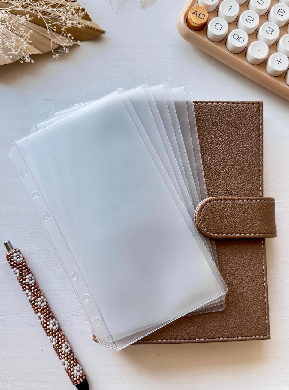 A6 Frosted Matte Cash Envelopes - Zipper