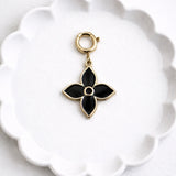 Ebony Classic Luxe Quatrefoil Charm