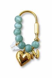 Sea Glass Butterfly Initial Handbag Charm