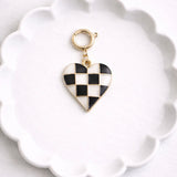 Checkerboard Heart Charm