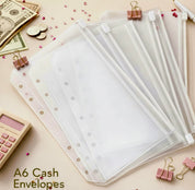 A6 Frosted Matte Cash Envelopes - Zipper