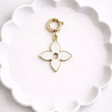 Ivory Bloom Quatrefoil Charm