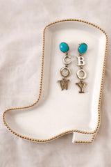 Turquoise Cowboy Statement Earrings