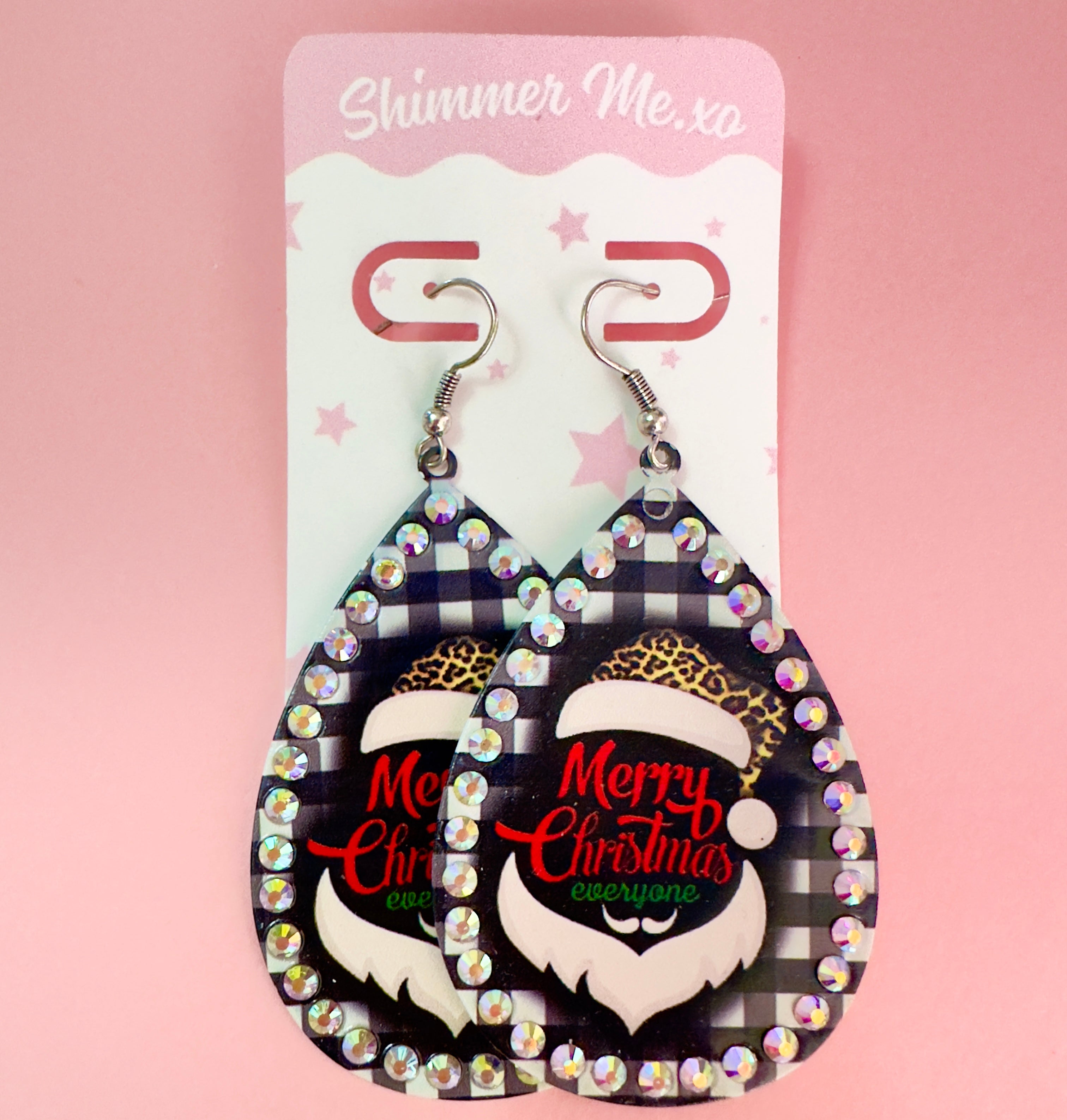 Tear Drop Christmas Bling Earrings