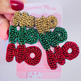 Ho Ho Ho Seed Bead Earrings