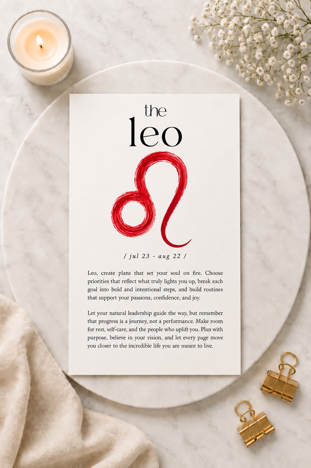 Zodiac Affirmation Card | A6 Dashboard