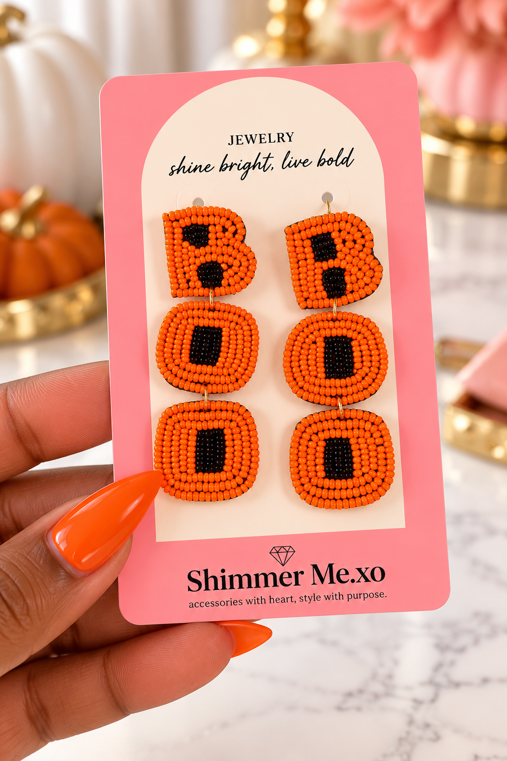 Boo Seed Bead Earrings