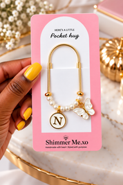 Initial Butterfly Pocket Hug Paper Clip Bookmark