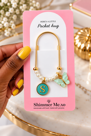 Initial Butterfly Pocket Hug Paper Clip Bookmark