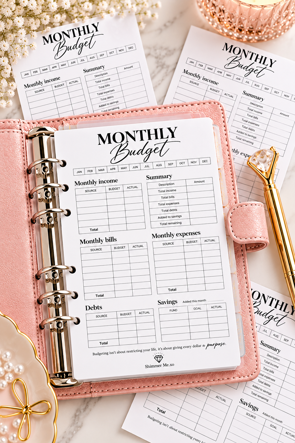 Budget Planner Inserts | 30 Sheets | A5 & A6