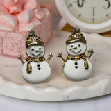 Gold Leopard Stud Snowman