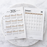 2026 Mocha Calendar A5/A6