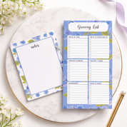 Blueberry Bliss Grocery List & Notepad