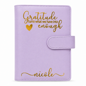 Gratitude A6 Planner with Gold Text | Soft Life Daily Planner