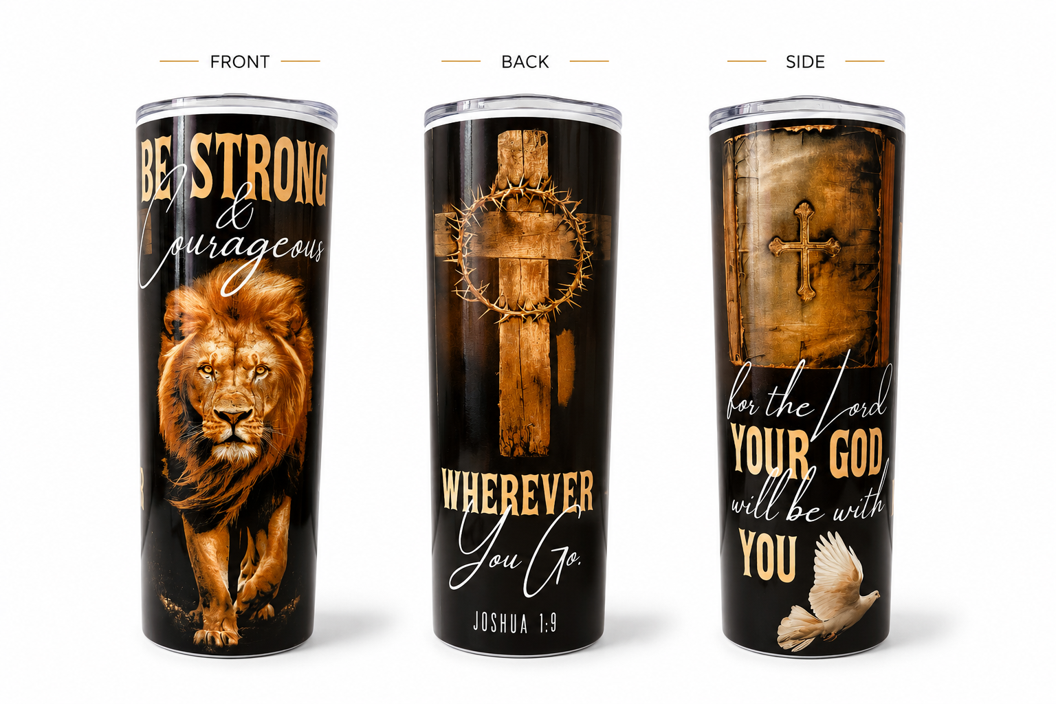 Father's Day Be Strong & Courageous Planner Gift Bundle | A6 Planner & Tumbler Set
