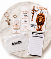Be Strong & Courageous Planner Insert Bundle | Christian Planner Accessories for Men