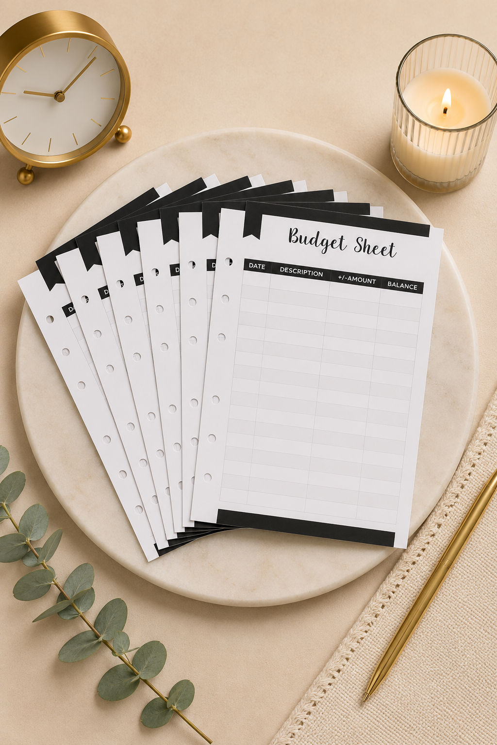 A6 Budget Sheets