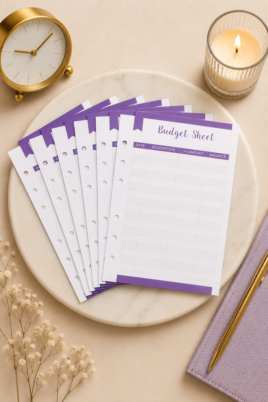 A6 Budget Sheets