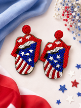 Beaded Tongue Earrings