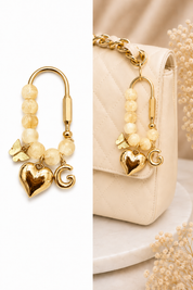 Golden Glow Butterfly Initial Handbag Charm