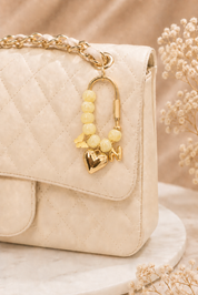 Golden Glow Butterfly Initial Handbag Charm
