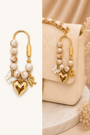 Champagne Pearl Butterfly Initial Handbag Charm