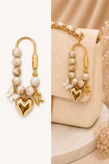 Champagne Pearl Butterfly Initial Handbag Charm