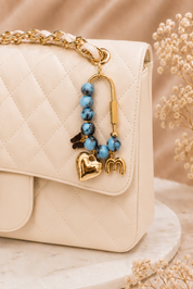 Midnight Marble Butterfly Initial Handbag Charm