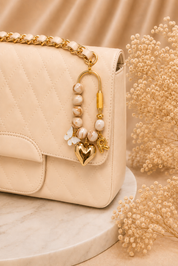 Champagne Pearl Butterfly Initial Handbag Charm