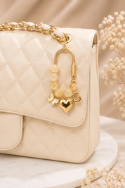 Golden Glow Butterfly Initial Handbag Charm