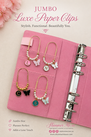 Personalized Luxe Gold Paperclip with Bead Stoppers