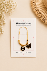 Personalized Luxe Gold Paperclip with Bead Stoppers