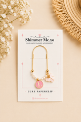 Personalized Luxe Gold Paperclip with Bead Stoppers | Handmade Planner Bookmark & Page Marker