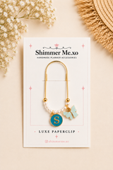 Personalized Luxe Gold Paperclip with Bead Stoppers