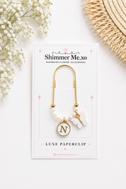 Personalized Luxe Gold Paperclip with Bead Stoppers | Handmade Planner Bookmark & Page Marker