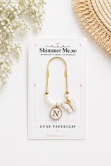 Personalized Luxe Gold Paperclip with Bead Stoppers