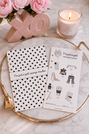 I’m Just a Girl Savings Tracker A6 Dashboard & Savings Challenge | Polka Dot Planner Insert