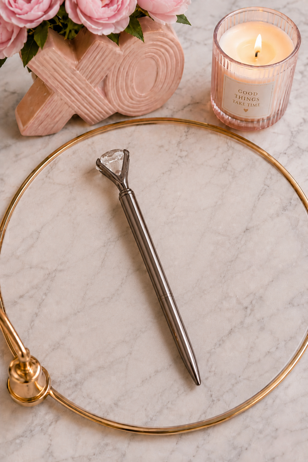 Luxe Metallic Planner Pens | Diamond Crystal Top Writing Pens