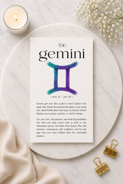 Aligned by the Stars Zodiac Affirmation A6 Dashboard