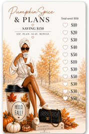 Pumpkin Spice & Plans $150 Savings Challenge | A6 Planner Insert