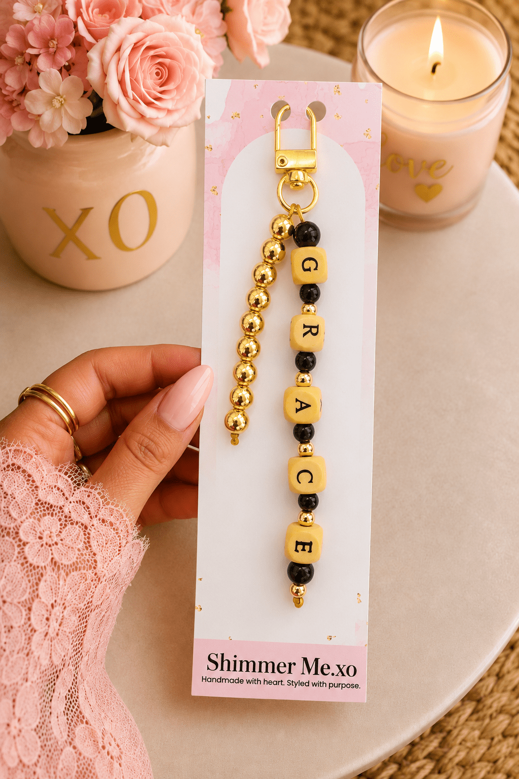 Golden Grace Keychain Charm - ShimmerMe.xo