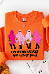 On Wednesdays We Wear Pink Halloween Sweatshirt