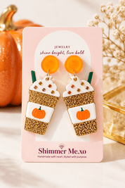 Pumpkin Spice Latte Earrings - ShimmerMe.xo