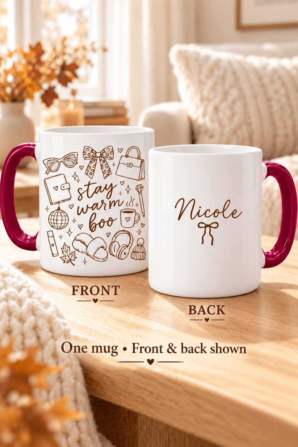 Stay Warm Boo Personalize Mug - ShimmerMe.xo