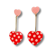 Acrylic Heart Dangle Earrings - Shimmer Me