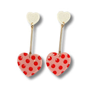 Acrylic Heart Dangle Earrings - Shimmer Me