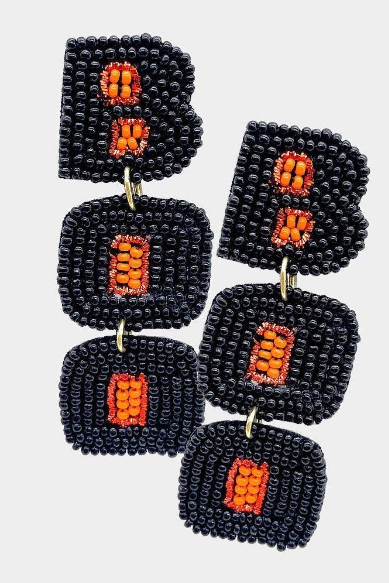Boo Beaded Halloween Earrings - Shimmer Me