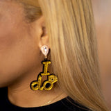 I Do Glitter Gold Bride Earrings