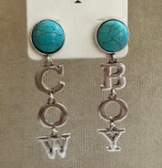 Turquoise Cowboy Statement Earrings